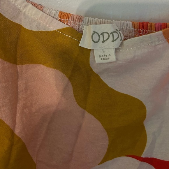 ODDI Printed Smocked Puff Sleeve Mini Dress NWT size Large - Picture 6 of 7